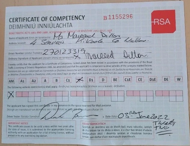 Certificate of competency